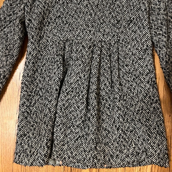 J.Crew Factory Black and White Heritage Pea Coat Rear Pleating Size 6 - Picture 6 of 9